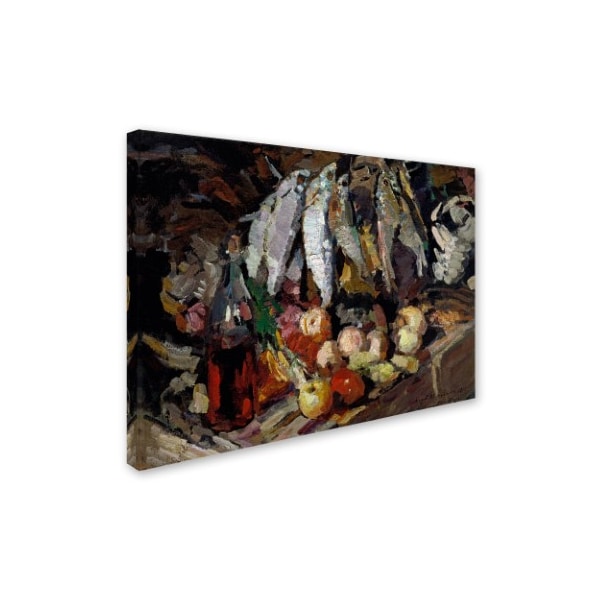 Konstantin Korovin 'Fishes Wine Fruit' Canvas Art,18x24